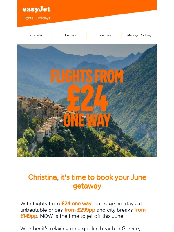 easyJet - June flights from £24 one way ?