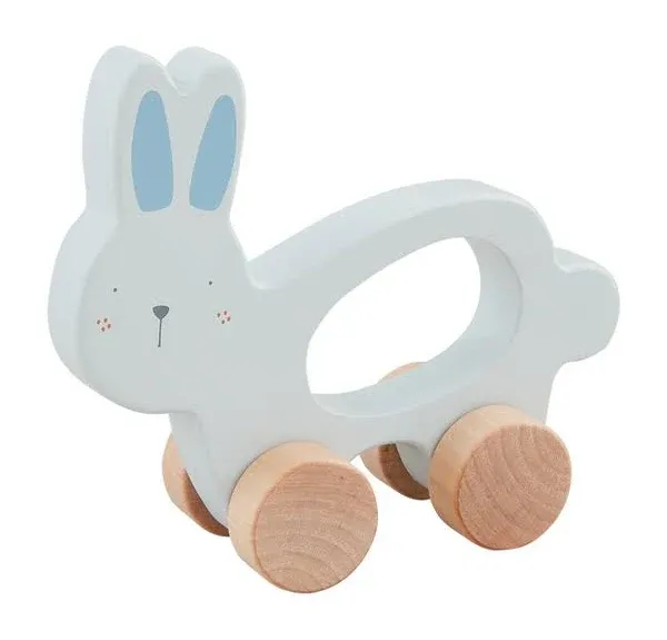 Mud Pie Wood Bunny Pull Toy