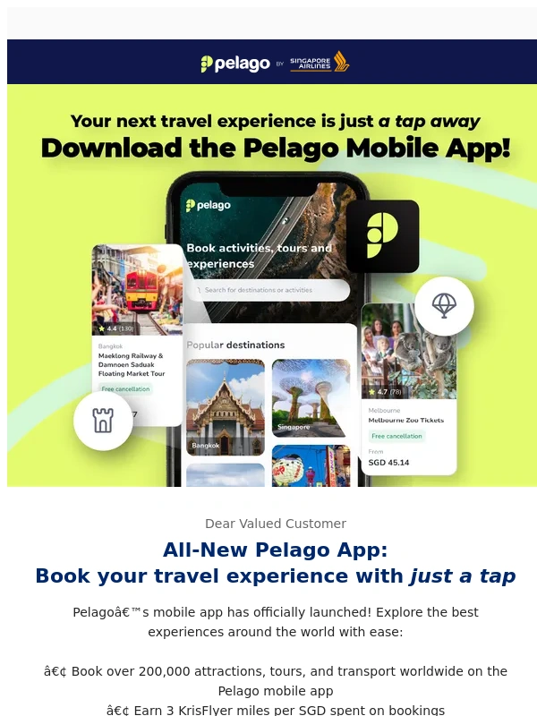 Singapore Airlines - Pelago’s New App and January Deals! ?