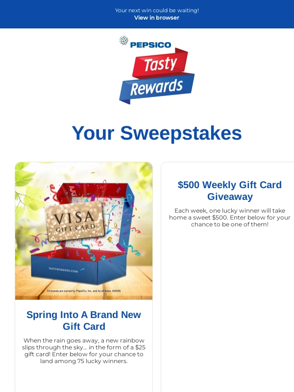 Pepsi - Here’s your chance at a tasty $25 gift card! ?