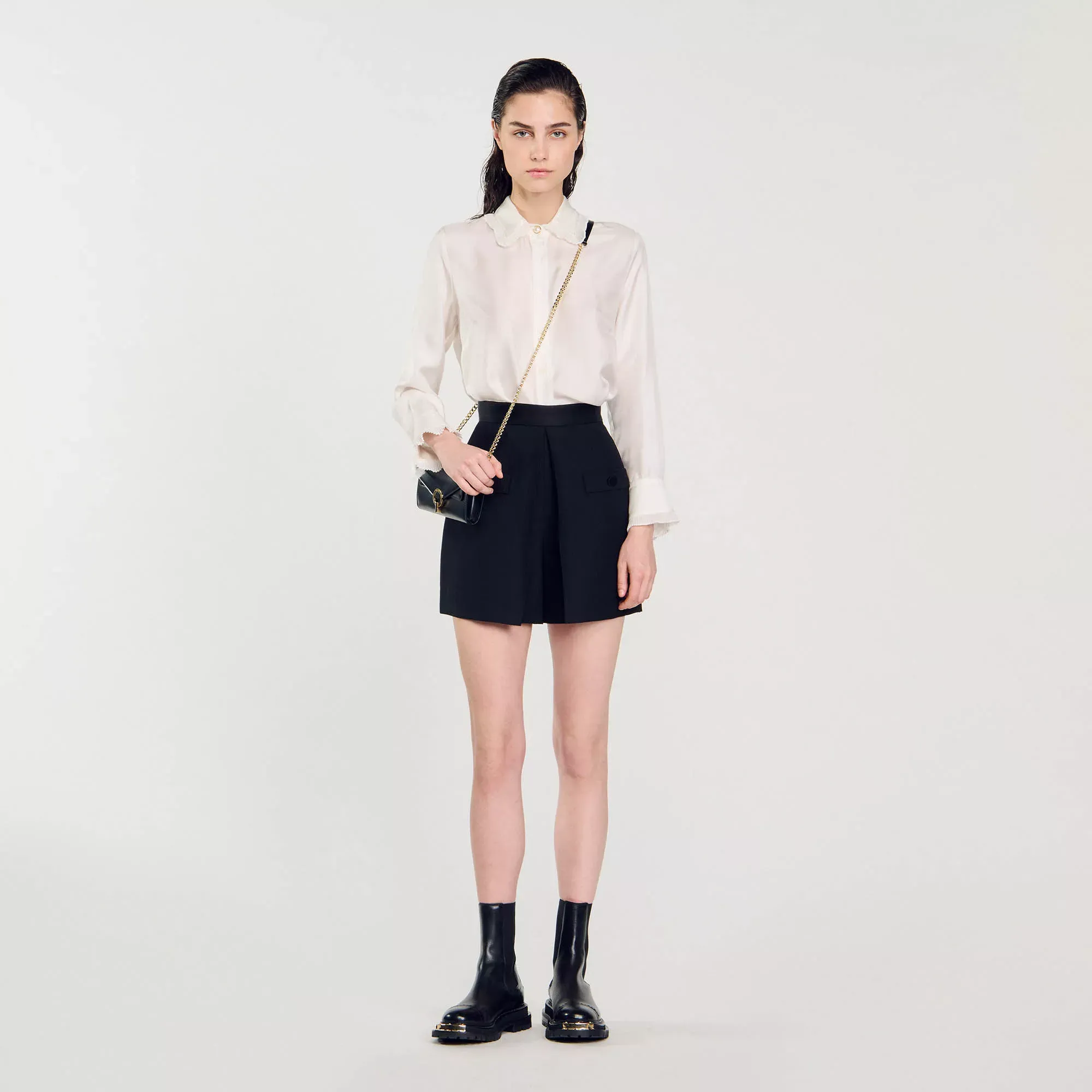 Sandro High-waisted shorts with buttons - female - 4