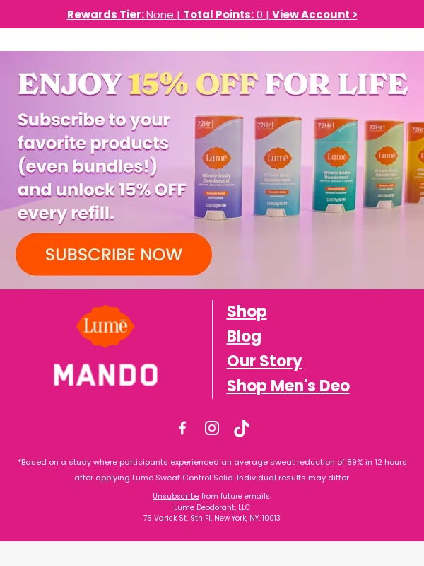 Lume Deodorant - Psst! Take $8 OFF your deo stick haul