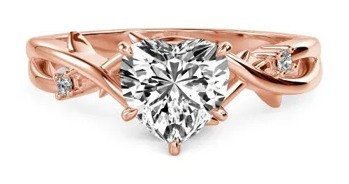 Jeulia Infinity Thorns" Custom Heart Engagement Ring Gold Plated Silver