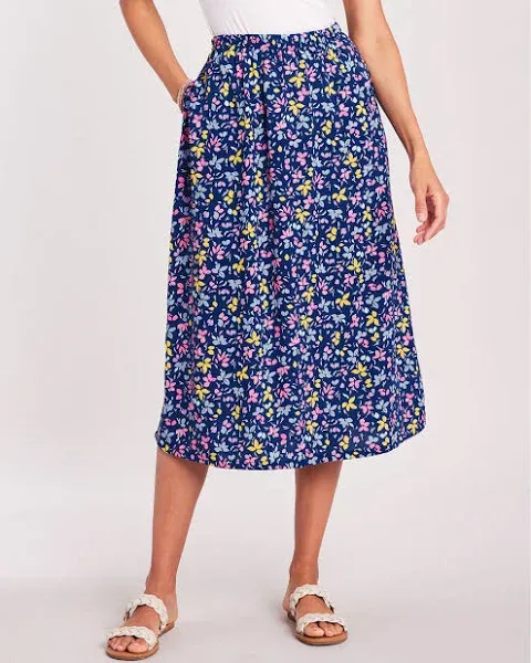 Blair Women's Challis Pull-On Skirt Floral