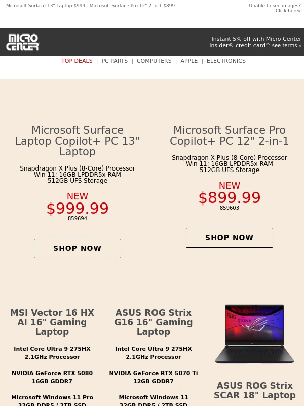 Micro Center - New Surface Copilot+ PCs Available Today!
