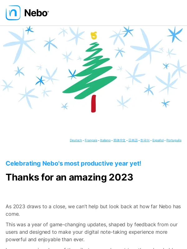 NEBO - A free 2024 planner to mark a year of Nebo milestones