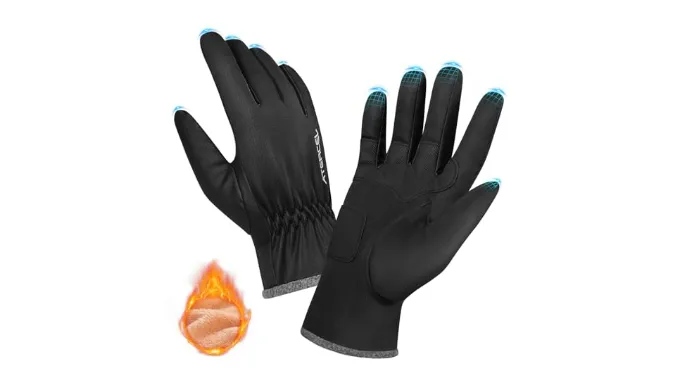 ATERCEL Gloves for Cold Weather Men Women Warm Winter Gloves Touchscreen Function, Windproof Gloves for Running, Dog Walking and Driving