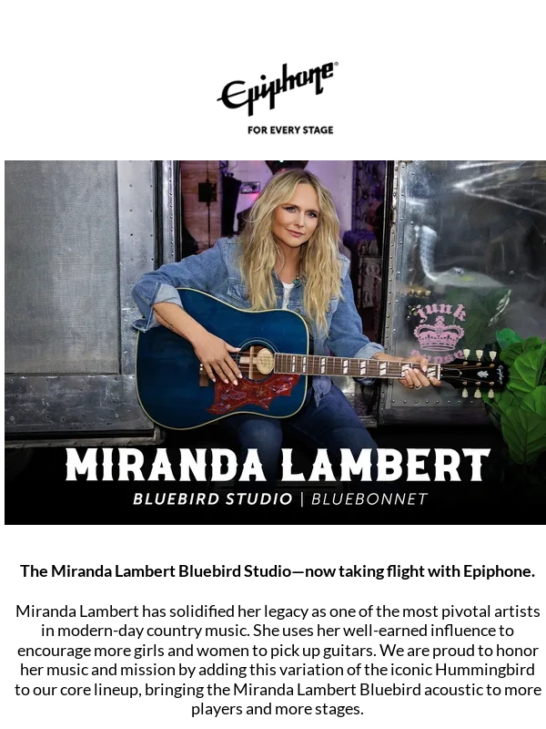 Epiphone - Introducing the Miranda Lambert Bluebird Studio
