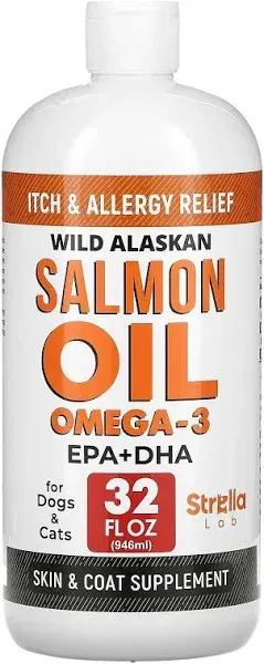 StrellaLab Salmon Oil Omega 3 Skin & Coat Supplement for Dogs