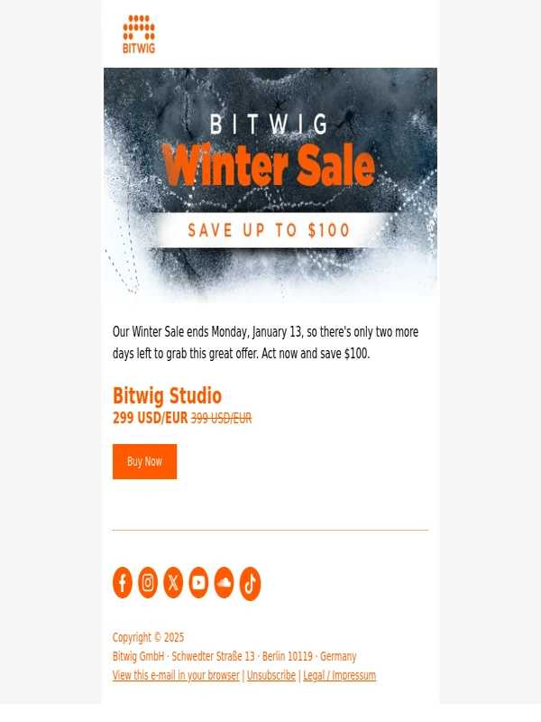 Bitwig - Two more days to save $100