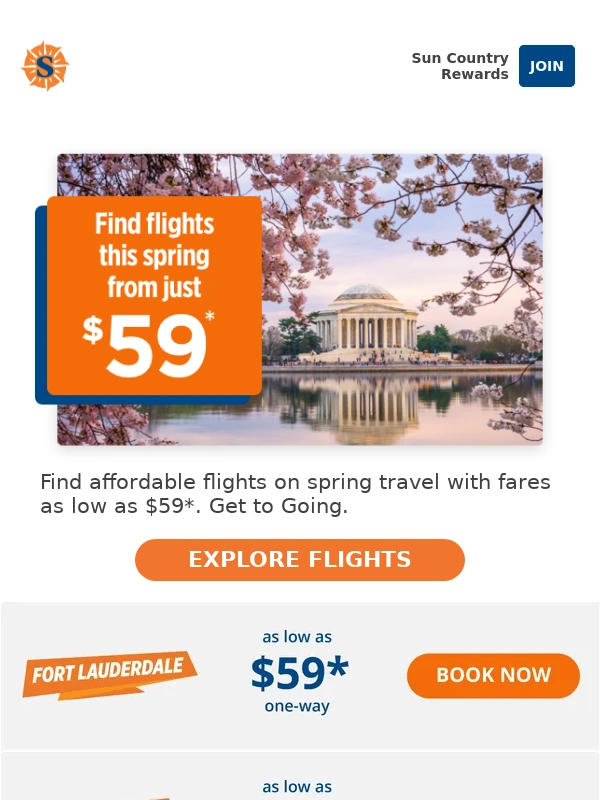 Sun Country - Find low fares on flights this spring