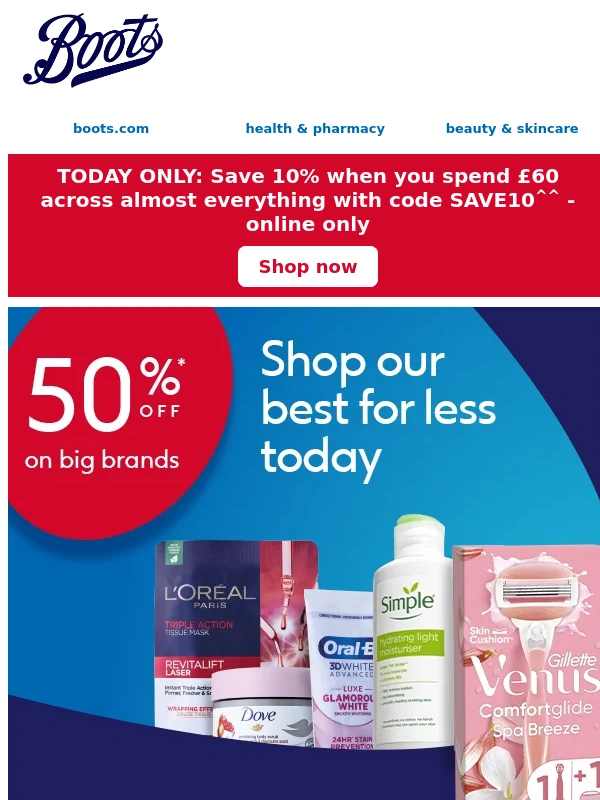 Boots - 50% off our best-selling brands