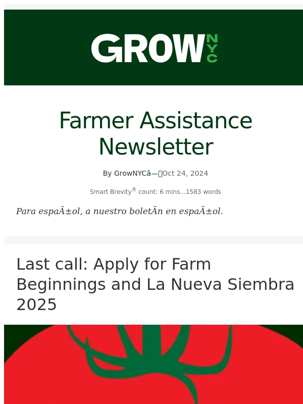 Sites - Oct. news: Last call for Farm Beginnings,abundant resources!