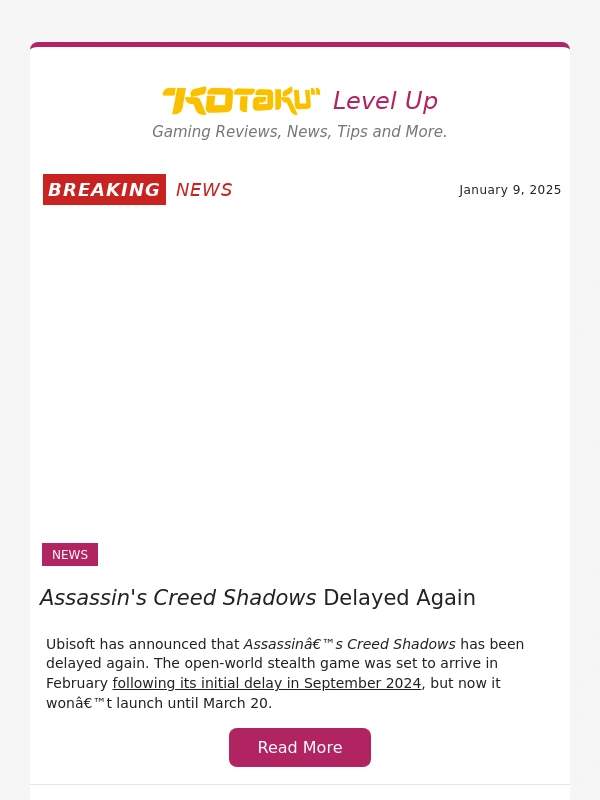 Kotaku - Breaking News: Assassin's Creed Shadows Delayed Again