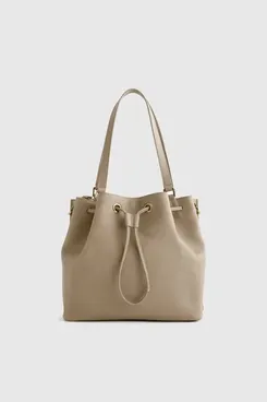 Quince Italian Leather Triple Compartment Bucket Bag