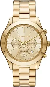 Michael Kors Slim Runway Chronograph Gold-Tone Stainless Steel Mens Watch (Model: MK8909)