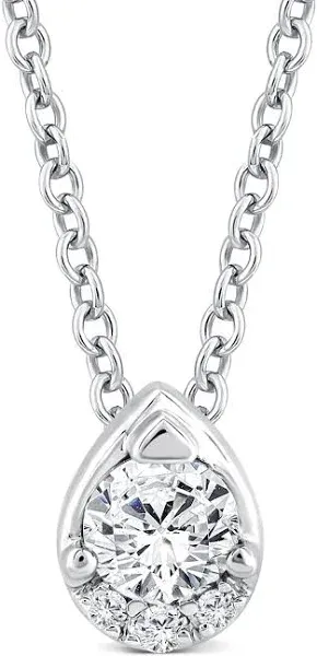 10K White Gold 1/7 ct. tw. Diamond Pendant Necklace