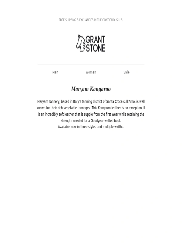 Grant Stone - Maryam Kangaroo Restock