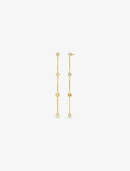 MICHAEL KORS Women's Sterling Silver Cubic Zirconia Drop Earrings