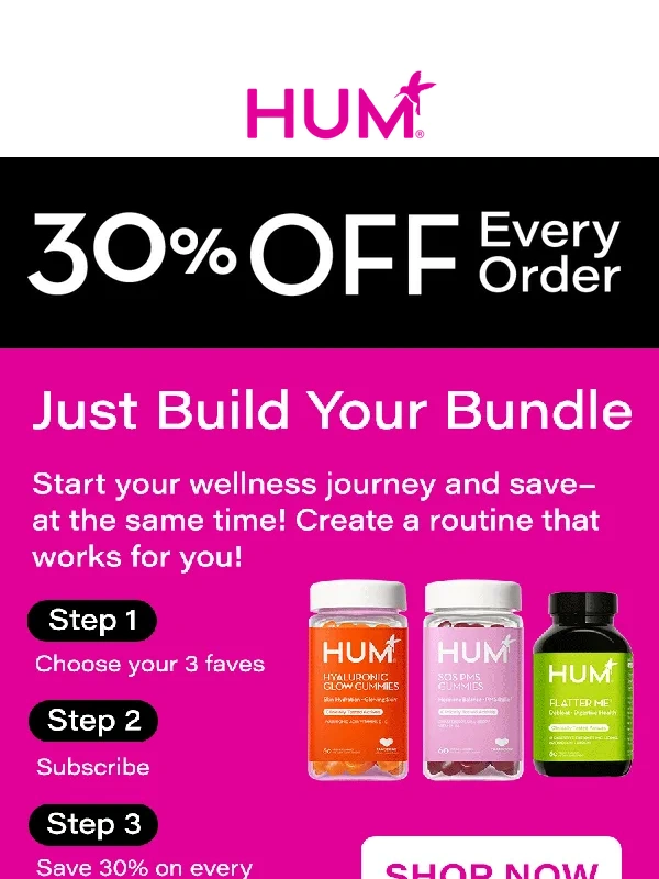 HUM Nutrition - How does 30% off EVERY ORDER sound?