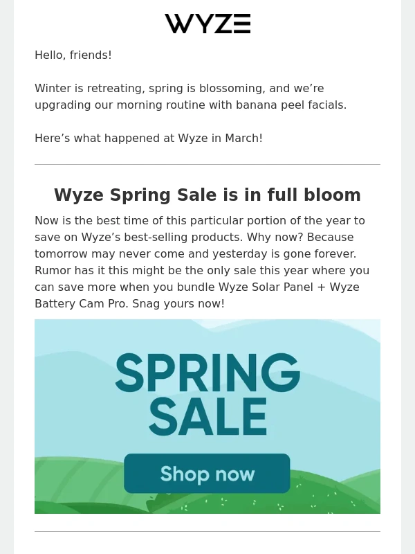 Wyze - March News: Sting Operations,Feline Employees,and Banana Peels