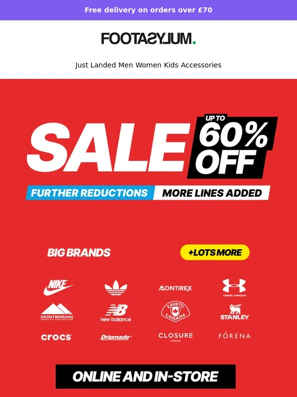 Footasylum - Up to 60% off the biggest brands!