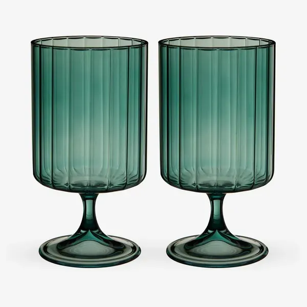 Twine Malachite Stemmed Optic Tumblers - Set of 2