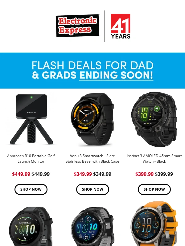 Electronic Express - 6/03 tuesday email | smart watches  (for the outdoorsy dad and grad)