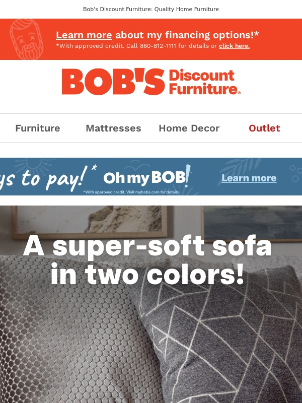 Bob's Furniture - Just arrived: my super-plush Lynx living room ?