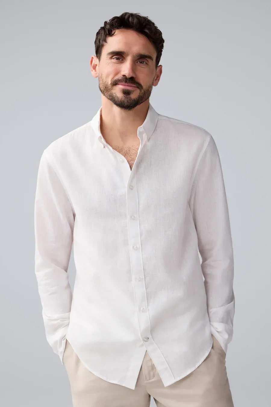Tech Linen Button Up
