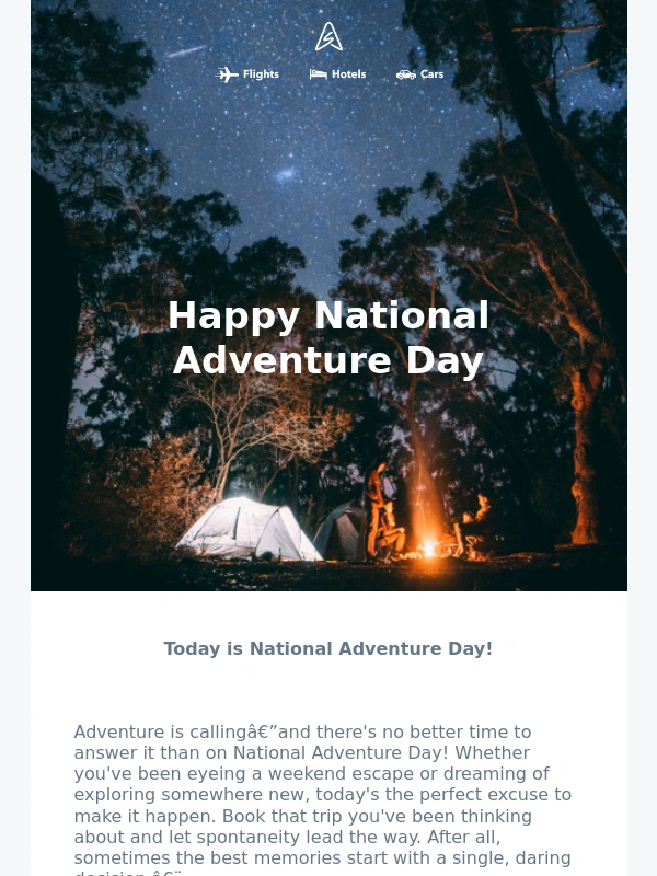 Skiplagged - Happy National Adventure Day