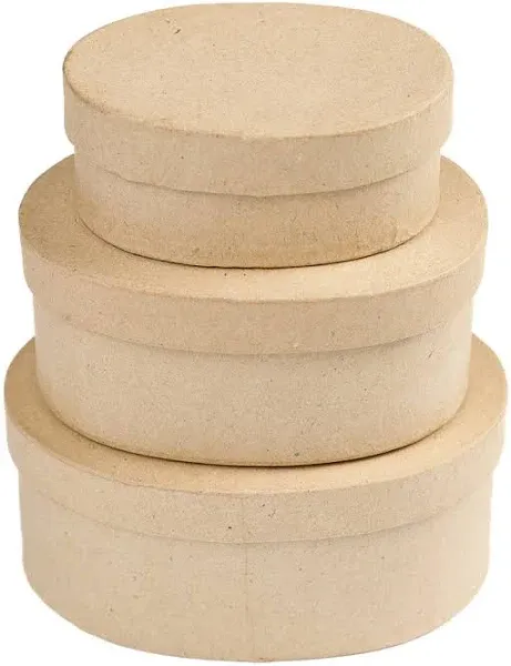 Factory Direct Craft Papier-Mâché Boxes Set of 3 Oval