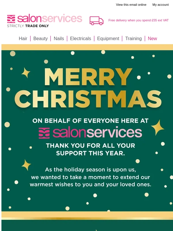 Salon Services - Wishing You a Merry Christmas ?