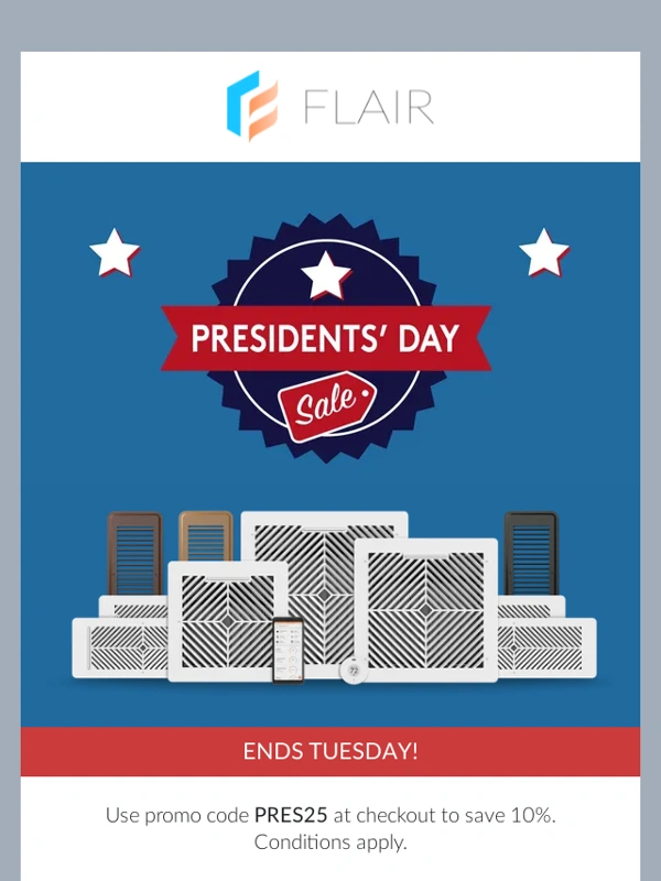 Flair - Presidents' Day Countdown: Save 10% Now!