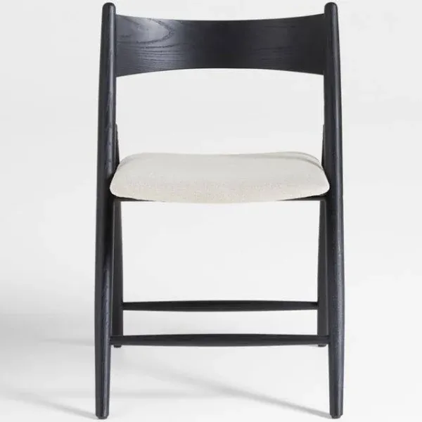 Crate & Barrel Petrie Black Ash Wood Folding Dining Side Chair