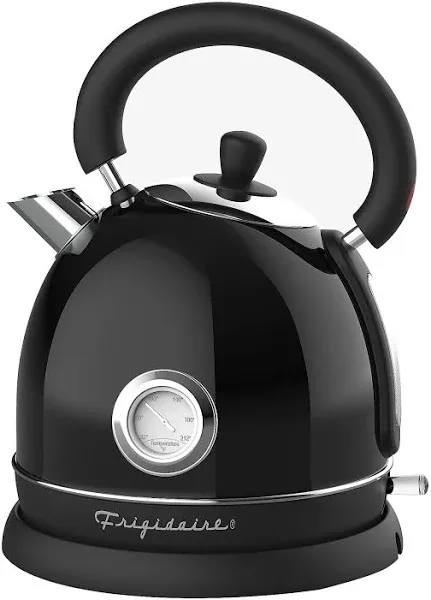 Frigidaire EKET125-BLACK Retro Electric Water Kettle Stainless Steel 1.8L, Fast Boiling, BPA-Free, Black (Renewed)