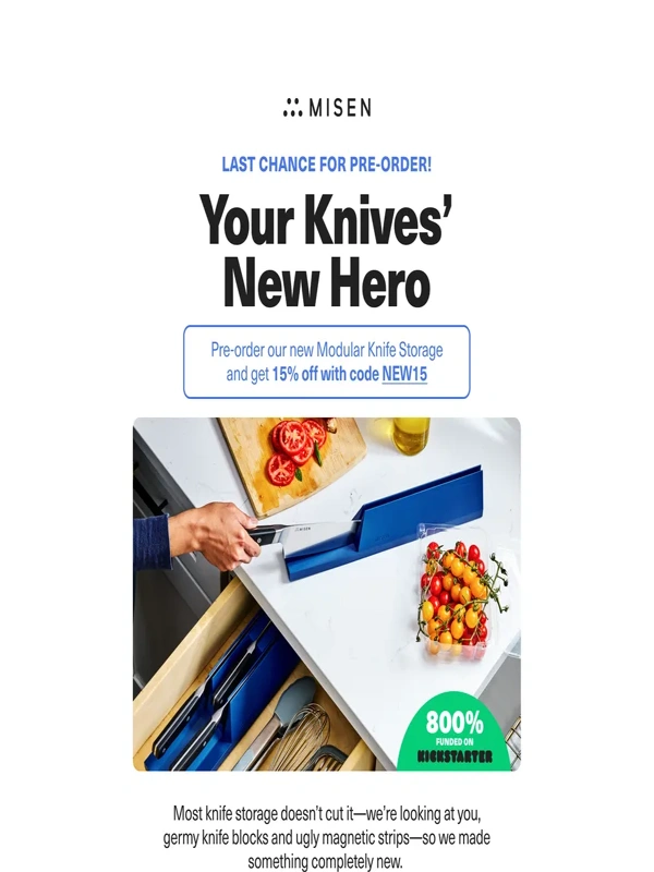 Misen - Time’s Almost Up: 15% Off Knife Storage Pre-Orders!