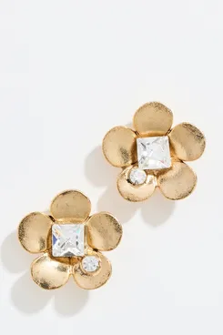 Oscar de la Renta Flower Stud Earrings