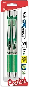 2-Pack Pentel EnerGel RTX Retractable Liquid Gel Pen (Various, 0.7mm, Med. Line)