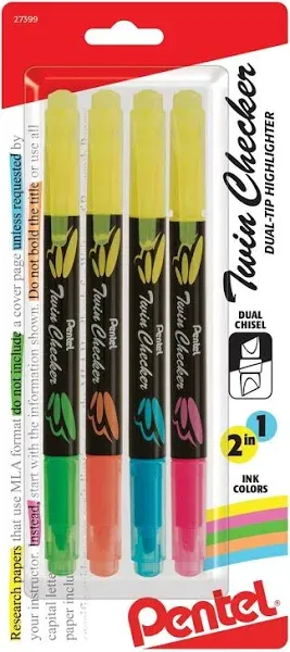 Pentel Twin Checker Dual-Tip Highlighter