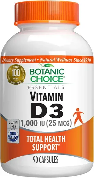 Botanic Choice Vitamin D3 1000 IU Capsules