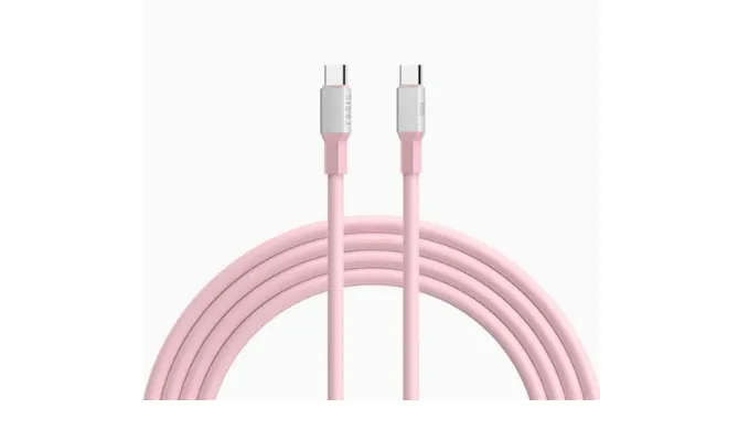TEGIC Silicone Cable USB-C to C (3FT) 60w Fast Charging Cable for iPhone16 15/15 Pro/15 Plus/15 Pro Max (USB-C to C, Pink)