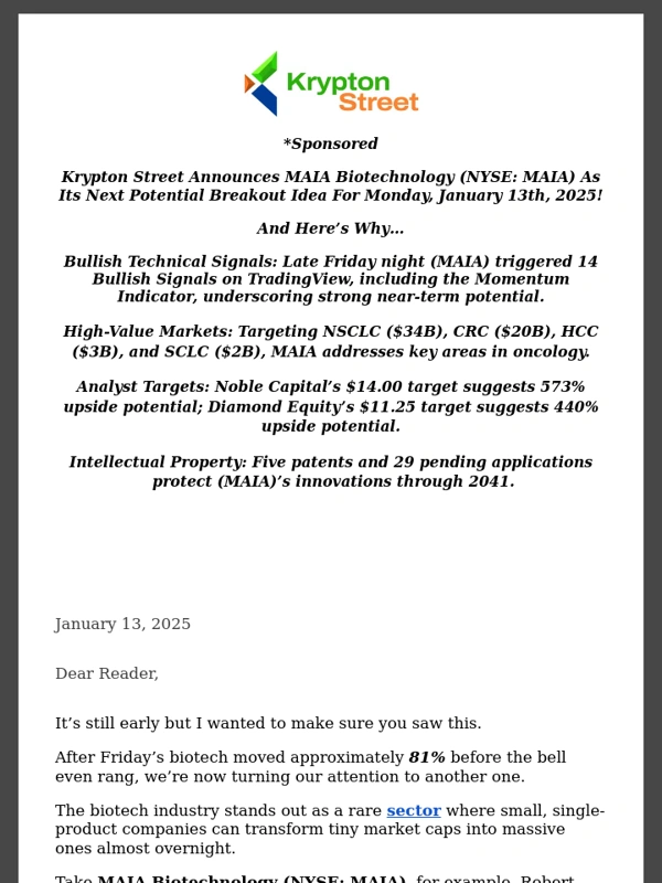 Investopedia - It’s Still Early: See Why (MAIA) Is Topping Our Pre-Market Watchlist Right Now