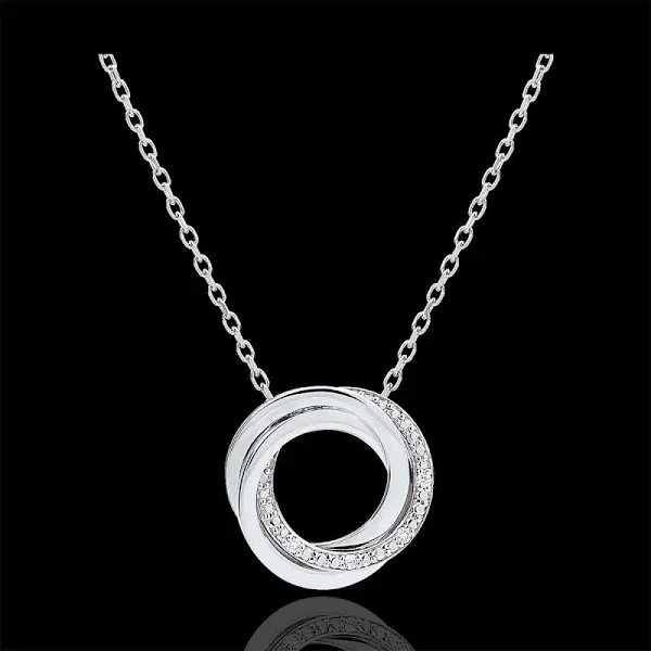 18 Carat White Gold Diamond Saturn Necklace