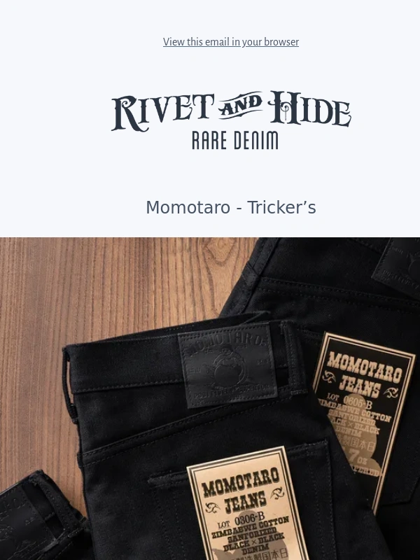 Rivet and Hide - A Trio of Momotaro x Rivet & Hide 15.7oz Black Selvedge Denim Fits