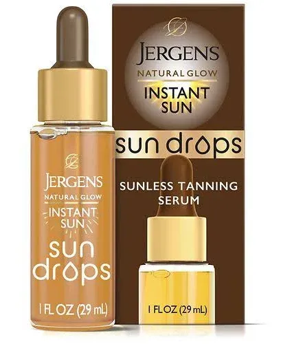 Jergens Natural Glow Instant Sun Drops Self Tanning Serum for Face and Body