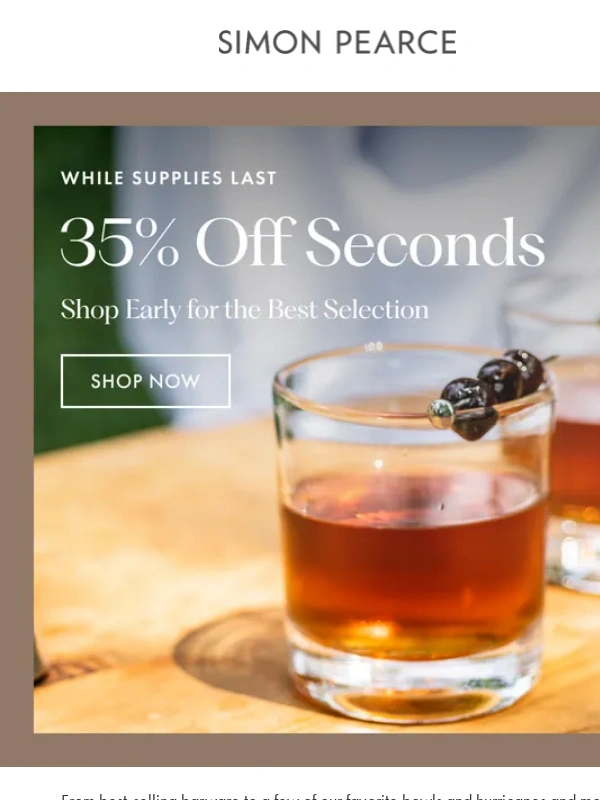 Simon Pearce - Grab 35% OFF NEW Seconds While Supplies Last