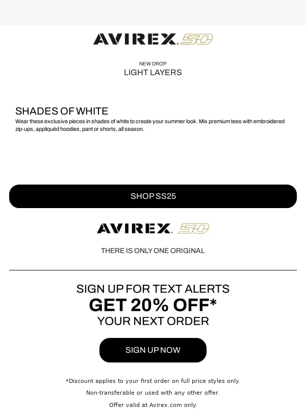 AVIREX - Layers of style