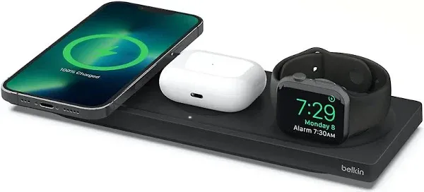 Belkin BoostCharge Pro 3-in-1 Wireless Charging Pad with MagSafe WIZ016TTWH