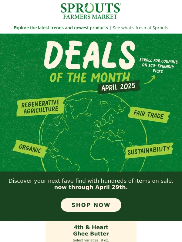 Sprouts - ? Did someone say Deals of the Month with coupons for eco-friendly picks?!